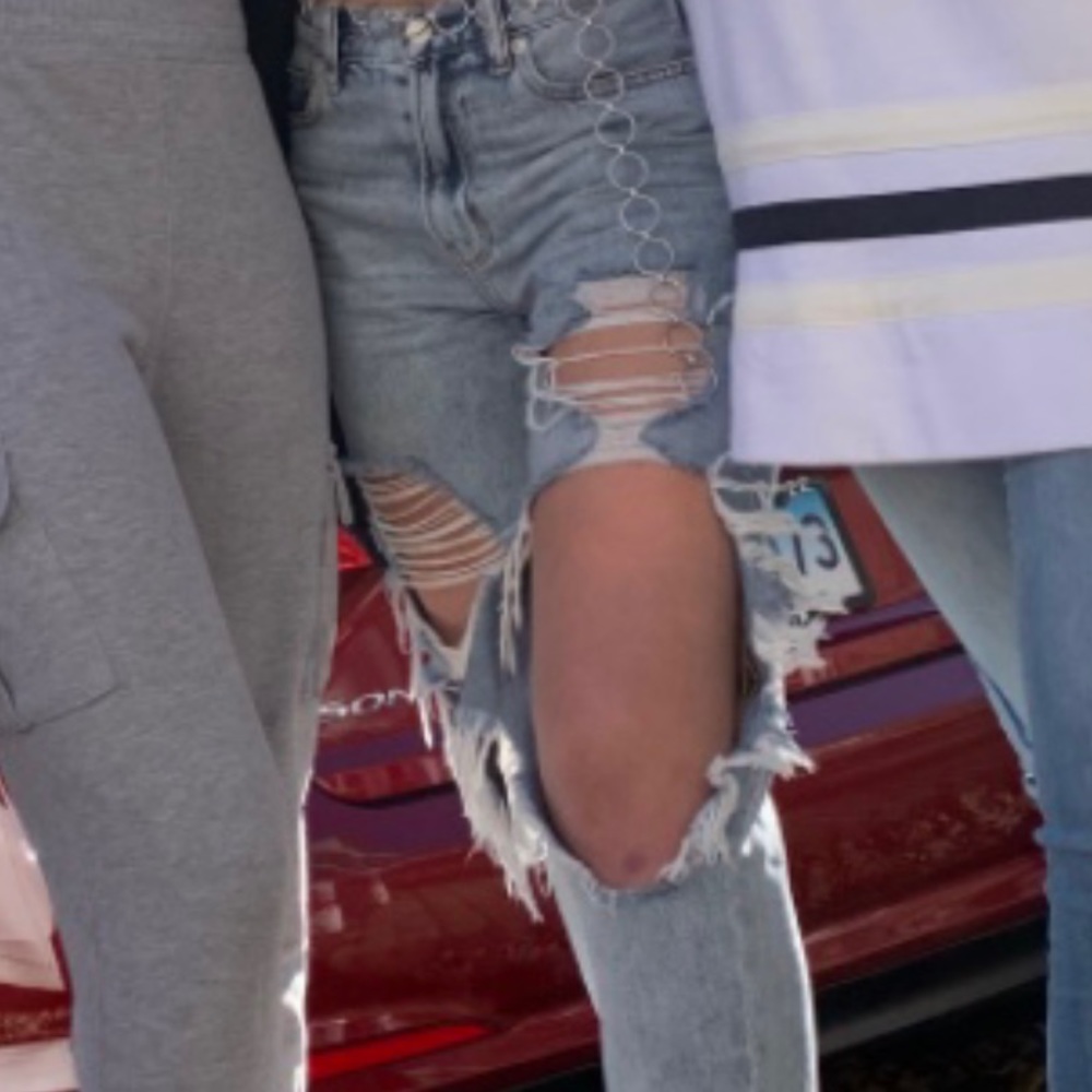 American Eagle acid wash mom jeans